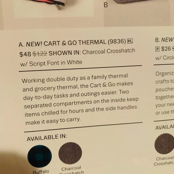 Thirty-One Cart & Go Thermal in Charcoal - Picture 4 of 6